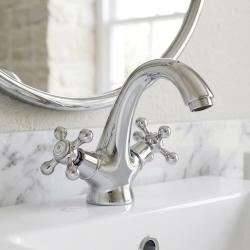 Aquanello Heritage Ascot Classic Nostalgic Washbasin Mixer Tap Chrome CR-4101-HA